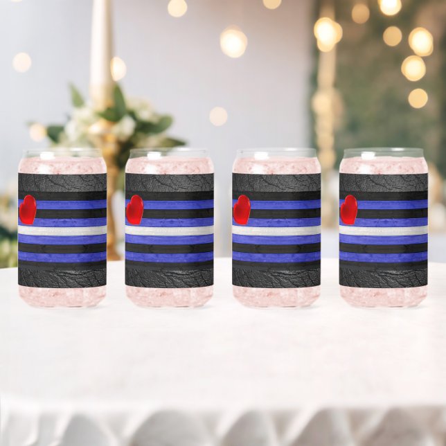 SlipperyJoe's cuir drapeau orgueil noir bleu royal (Insitu (Mariage))