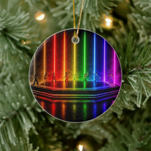SlipperyJoe's dance performance celebrating Pride Ceramic Ornament