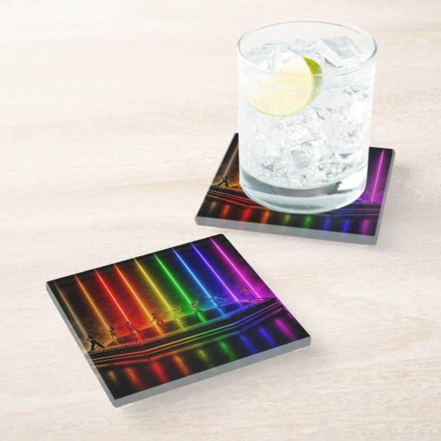 SlipperyJoe's dance performance celebrating Pride  Glass Coaster (Angled)