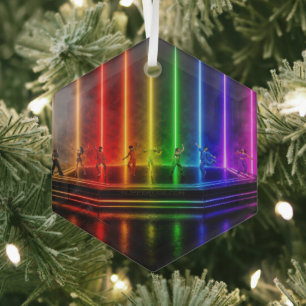SlipperyJoe's dance performance celebrating Pride  Glass Ornament