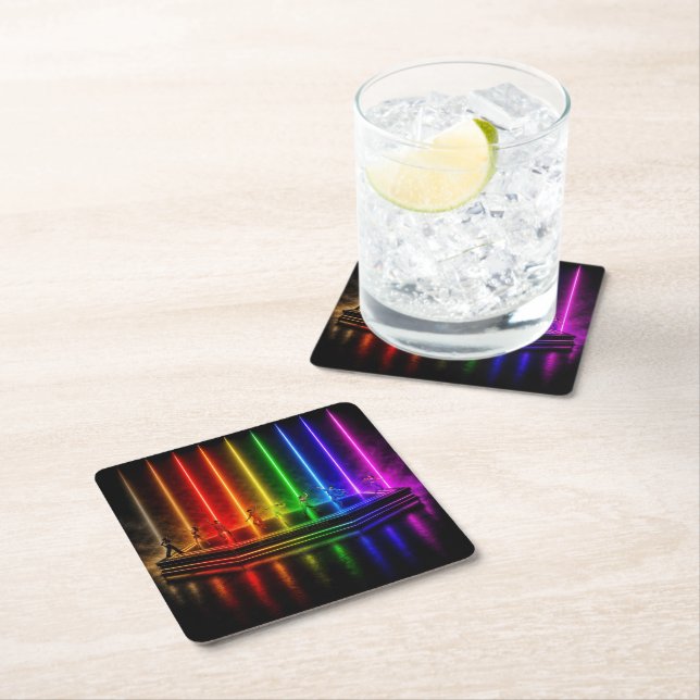 SlipperyJoe's dance performance celebrating Pride  Square Paper Coaster (Insitu)