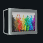SlipperyJoe's  Dancing Pride Shadows gay gifts art Belt Buckle<br><div class="desc">SlipperyJoe's  Dancing Pride Shadows gay gifts artistic people LGBTQIA fun energy hands in air shaking happy</div>
