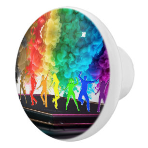 SlipperyJoe's Dancing Pride Shadows gay gifts arti Ceramic Knob