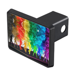 SlipperyJoe's Dancing Pride Shadows gay gifts arti Trailer Hitch Cover