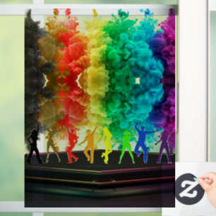 SlipperyJoe's Dancing Pride Shadows gay gifts arti Window Cling