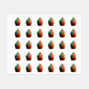 SlipperyJoe's dazzling rainbow cupcake swirled fro