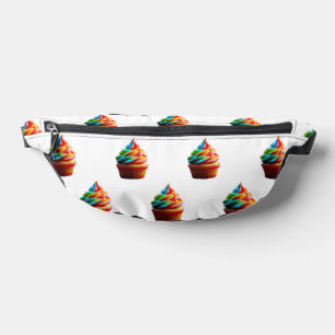 SlipperyJoe's dazzling rainbow cupcake swirled fro Fanny Pack