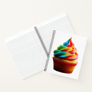 SlipperyJoe's dazzling rainbow cupcake swirled fro Notebook