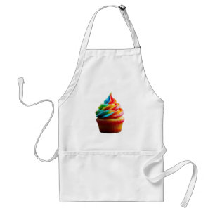 SlipperyJoe's dazzling rainbow cupcake swirled fro Standard Apron