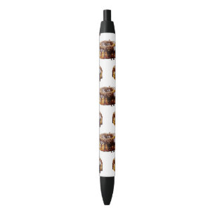 SlipperyJoe's decadent donut covered thick glossy Black Ink Pen