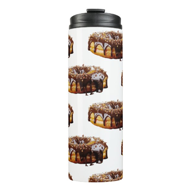 SlipperyJoe's decadent donut covered thick glossy  Thermal Tumbler (Front)
