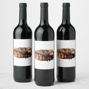SlipperyJoe's decadent donut covered thick glossy  Wine Label