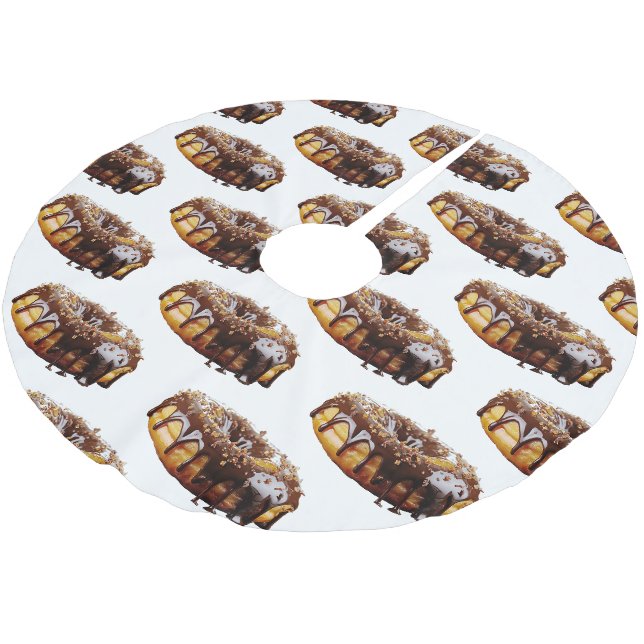 SlipperyJoe's decadent doughnut covered thick glos Brushed Polyester Tree Skirt (Angled)
