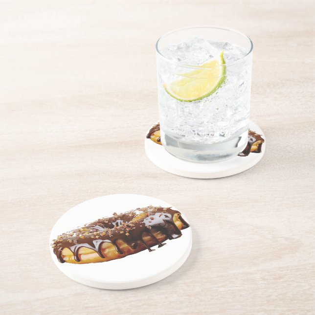 SlipperyJoe's decadent doughnut covered thick glos Coaster (Side)