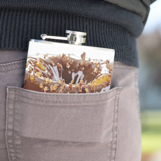 SlipperyJoe's decadent doughnut covered thick glos Hip Flask (In Situ)