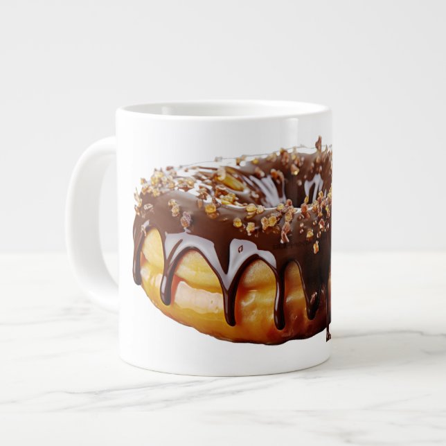 SlipperyJoe's decadent doughnut covered thick glos Large Coffee Mug (Front Left)