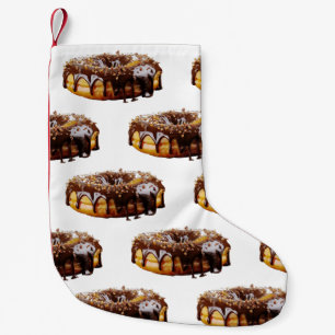 SlipperyJoe's decadent doughnut covered thick glos Small Christmas Stocking