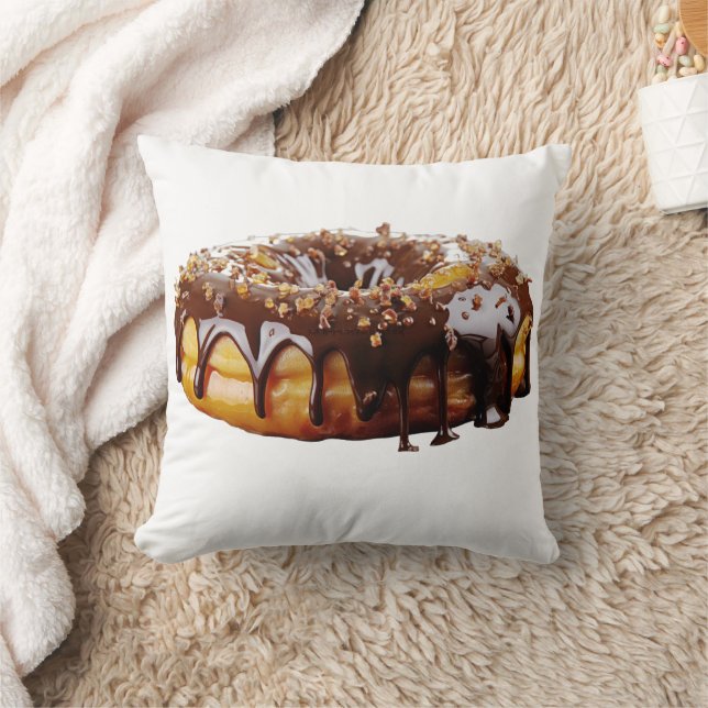 SlipperyJoe's decadent doughnut covered thick glos Throw Pillow (Blanket)