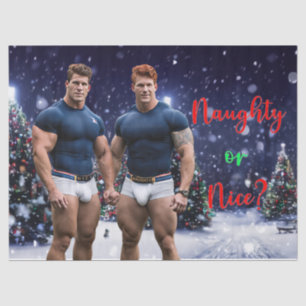 SlipperyJoe's decorated snow-covered Christmas tre Tissue Paper