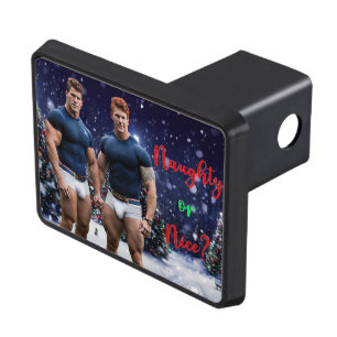 SlipperyJoe's decorated snow-covered Christmas tre Trailer Hitch Cover