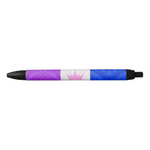SlipperyJoe's drag culture pride flag purple spiri Black Ink Pen