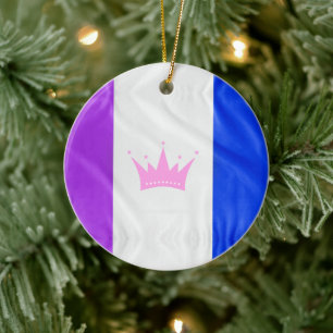 SlipperyJoe's drag culture pride flag purple spiri Ceramic Ornament