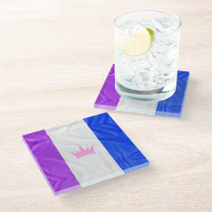 SlipperyJoe's drag culture pride flag purple spiri Glass Coaster