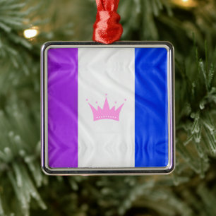 SlipperyJoe's drag culture pride flag purple spiri Metal Ornament