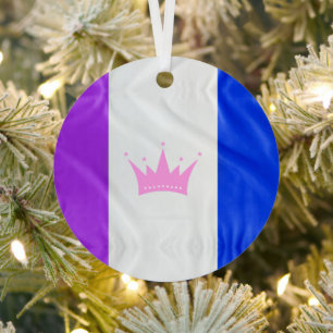 SlipperyJoe's drag culture pride flag purple spiri Metal Ornament