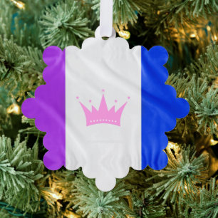 SlipperyJoe's drag culture pride flag purple spiri Ornament Card