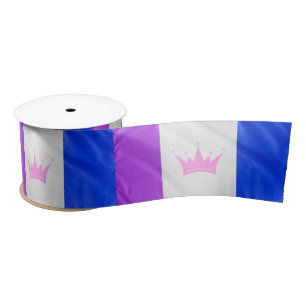 SlipperyJoe's drag culture pride flag purple spiri Satin Ribbon