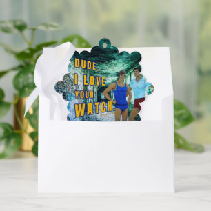 SlipperyJoe's dude love your watch LGBTQIA artisti Ornament Card