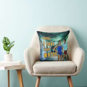 SlipperyJoe's dude love your watch LGBTQIA artisti Throw Pillow