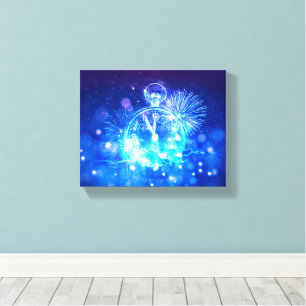 SlipperyJoe's electric thrill New Year’s Eve clock Canvas Print