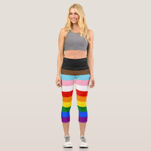 SlipperyJoe's Eleven Stripe Pride Flag blends Phil Capri Leggings