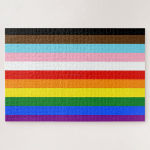 SlipperyJoe's Eleven Stripe Pride Flag blends Phil Jigsaw Puzzle