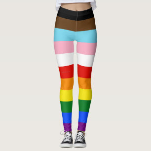 SlipperyJoe's Eleven Stripe Pride Flag blends Phil Leggings