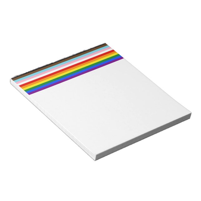 SlipperyJoe's Eleven Stripe Pride Flag blends Phil Notepad (Angled)