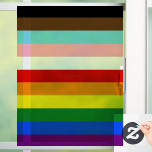 SlipperyJoe's Eleven Stripe Pride Flag blends Phil Window Cling