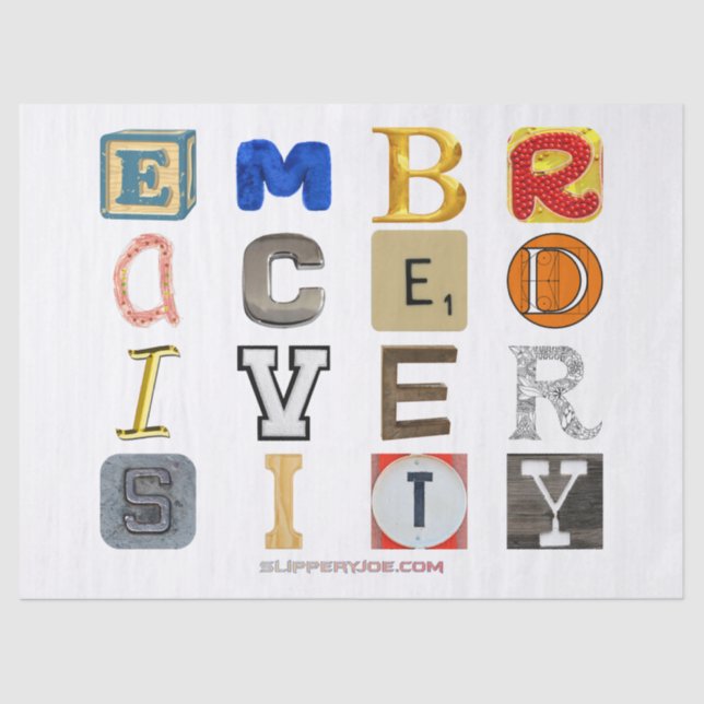 SlipperyJoe's embraces diversity cut-out letters c Tissue Paper (Front)