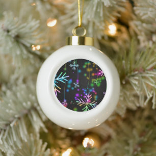 SlipperyJoe's festive lively Christmas atmosphere Ceramic Ball Christmas Ornament