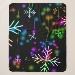 SlipperyJoe's festive lively Christmas atmosphere Sherpa Blanket