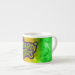 SlipperyJoe's festive Mardi Gras theme crown reinf Espresso Cup