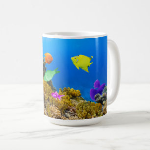 SlipperyJoe's Fish Pride tropical green blue purpl Coffee Mug
