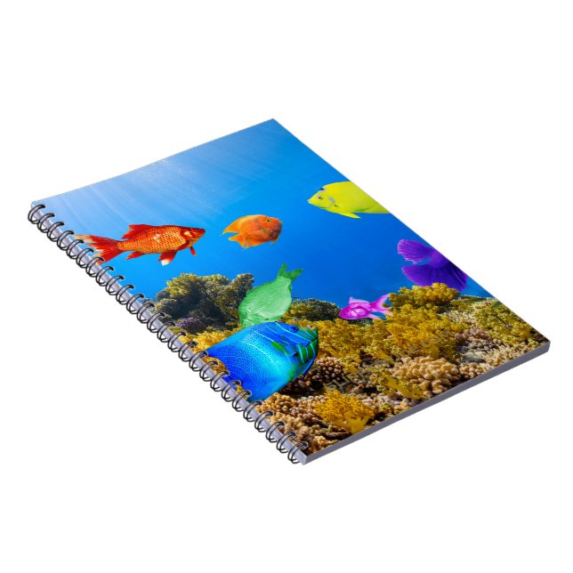 SlipperyJoe's Fish Pride tropical green blue purpl Notebook (Right Side)