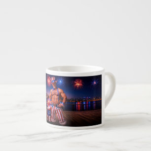SlipperyJoe's Fourth of July celebration bare hair Espresso Cup
