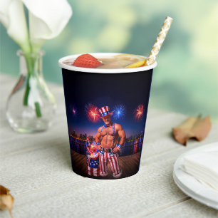 SlipperyJoe's Fourth of July celebration bare hair Paper Cups