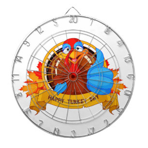 SlipperyJoe's fun cartoon-style Thanksgiving desig Dartboard