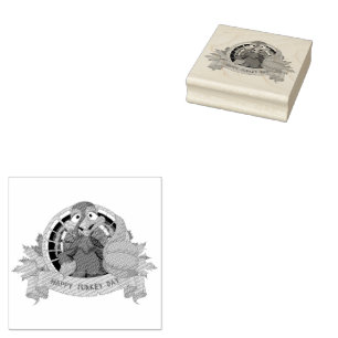 SlipperyJoe's fun cartoon-style Thanksgiving desig Rubber Stamp