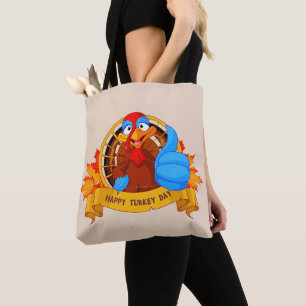 SlipperyJoe's fun cartoon-style Thanksgiving desig Tote Bag